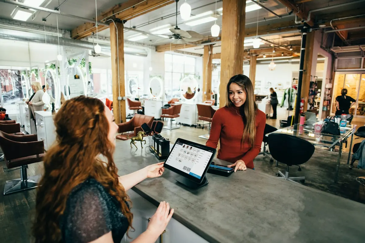 Two women running a local business together